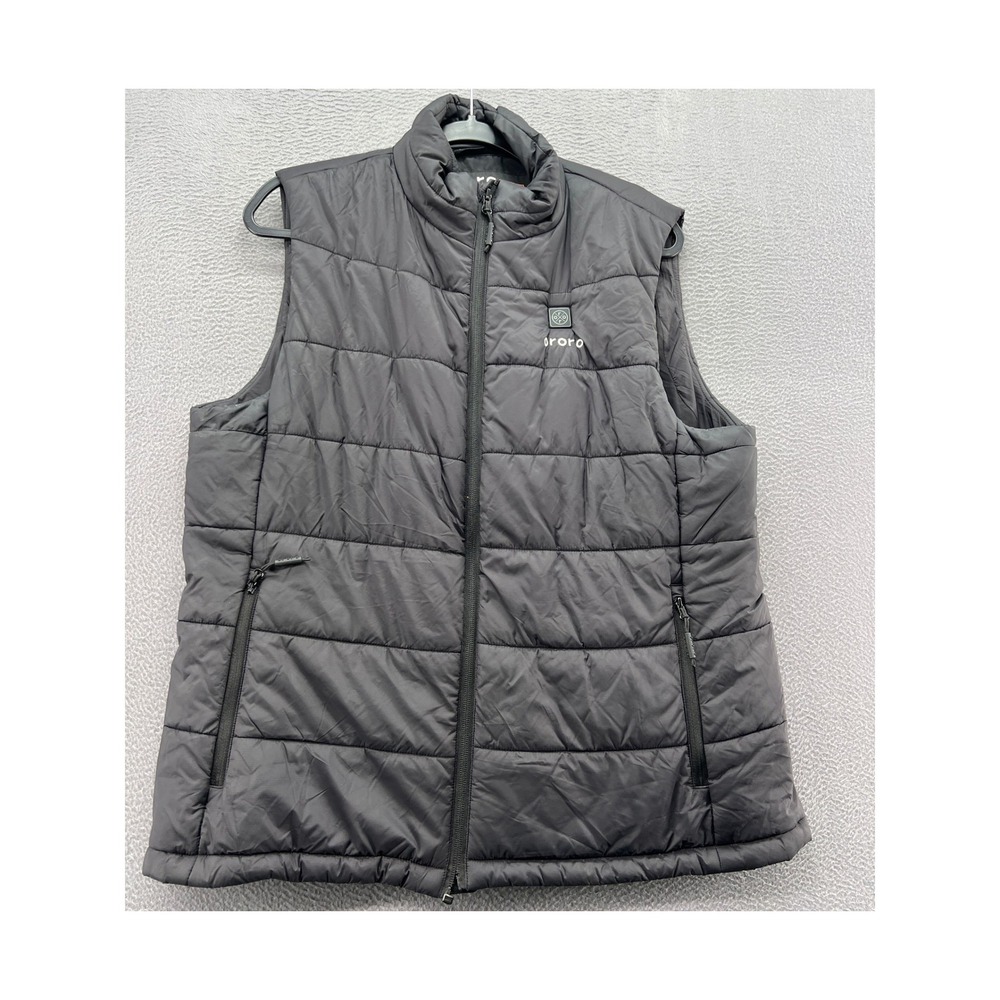 Ororo Heated Vest Mens Medium Black Quilted Puffer Full Zip Lightweight Jacket